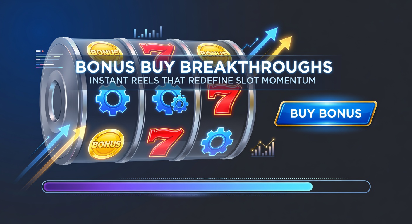 Dynamische Darstellung eines Slot-Spiels mit leuchtenden Bonus-Buy-Optionen und rotierenden Instant-Reels, die hohe Gewinne symbolisieren
