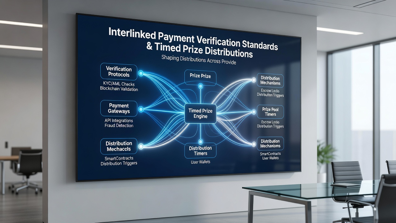 Illustration von mobilen Plattformen mit integrierten Verifizierungsnetzwerken und zeitgesteuerten Preiszyklen