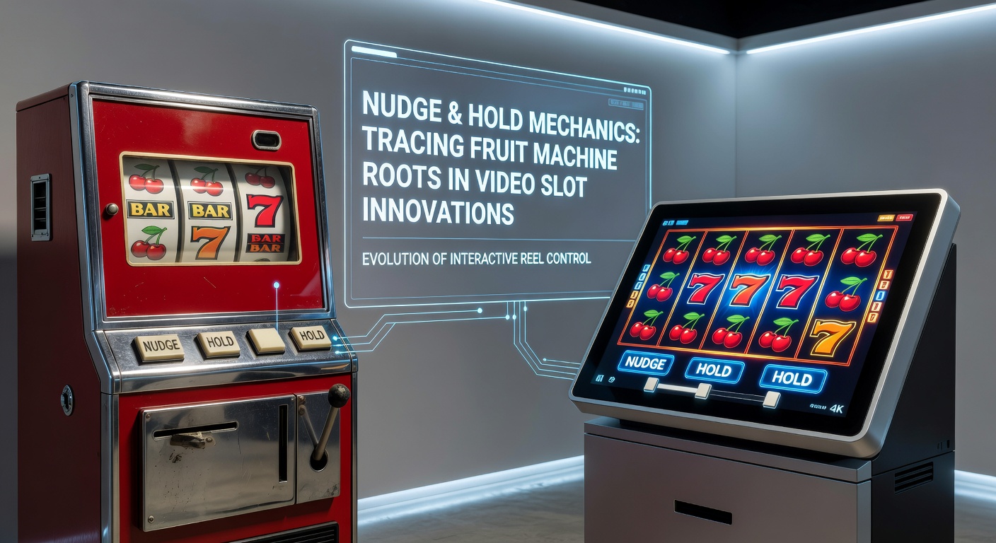 Moderne Video-Slot-Oberfläche mit aktiviertem Nudge-Feature und Hold-Symbolen auf einem Touchscreen-Display
