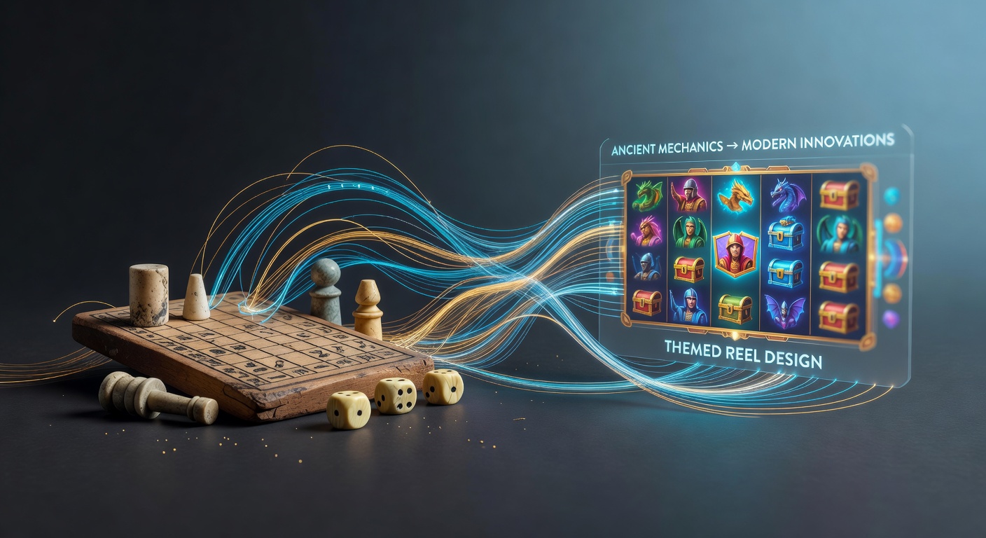Digitale Reel-Innovation mit Symbolen die antike Brettspiel-Elemente widerspiegeln